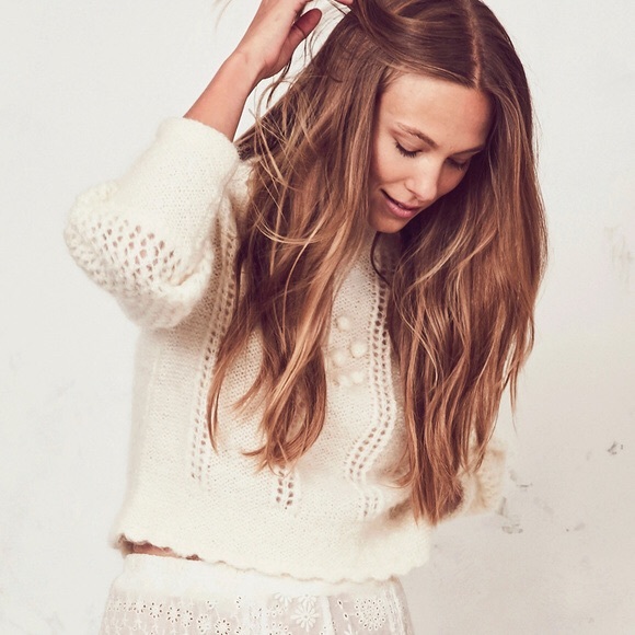 Loveshackfancy Persephone Sweater in Cream Puff - Picture 5 of 9